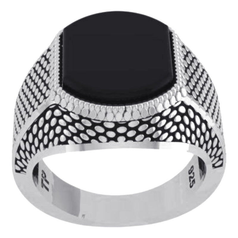 Anel Masculino De Prata 925 Black Onix - Exclusivo