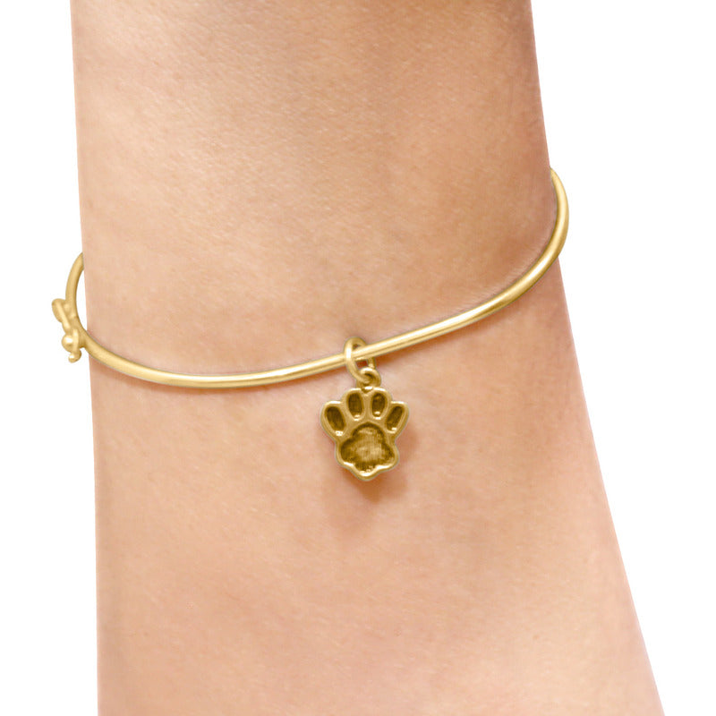 Bracelete Rígido Prata 925 Dourada 18k - Pingente Patinha