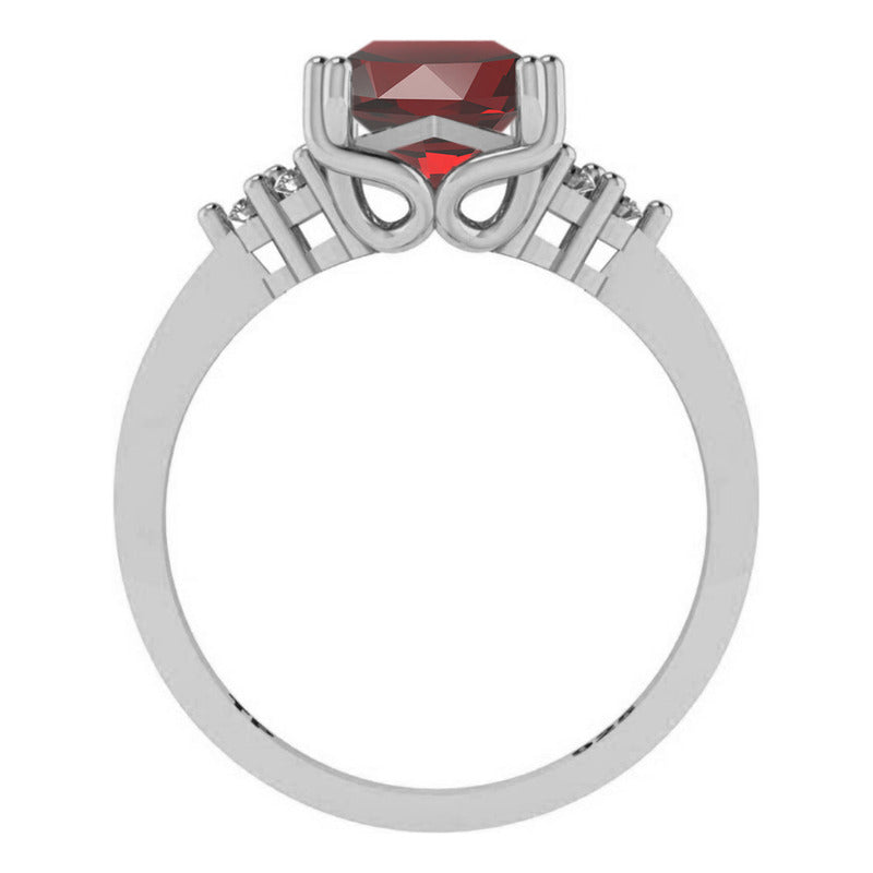 Anel Vintage Clássico Granada Pura Prata 925 - Feminino