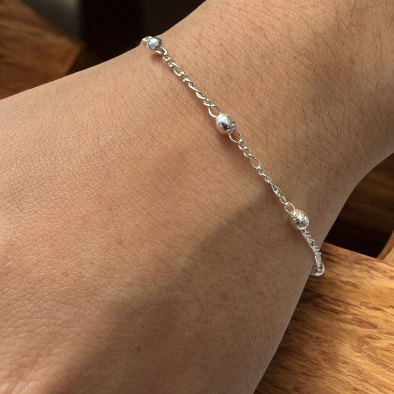 Pulseira Prata 925 Bolinha 3mm - Feminina