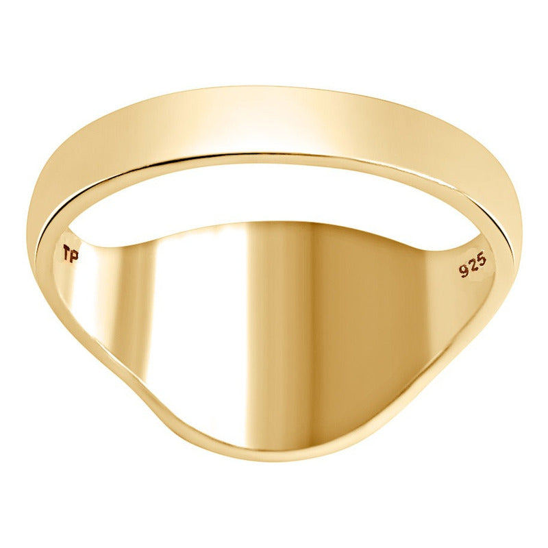 Anel Sólido Masculino Arredondado Prata 925 Dourada Ouro 18k