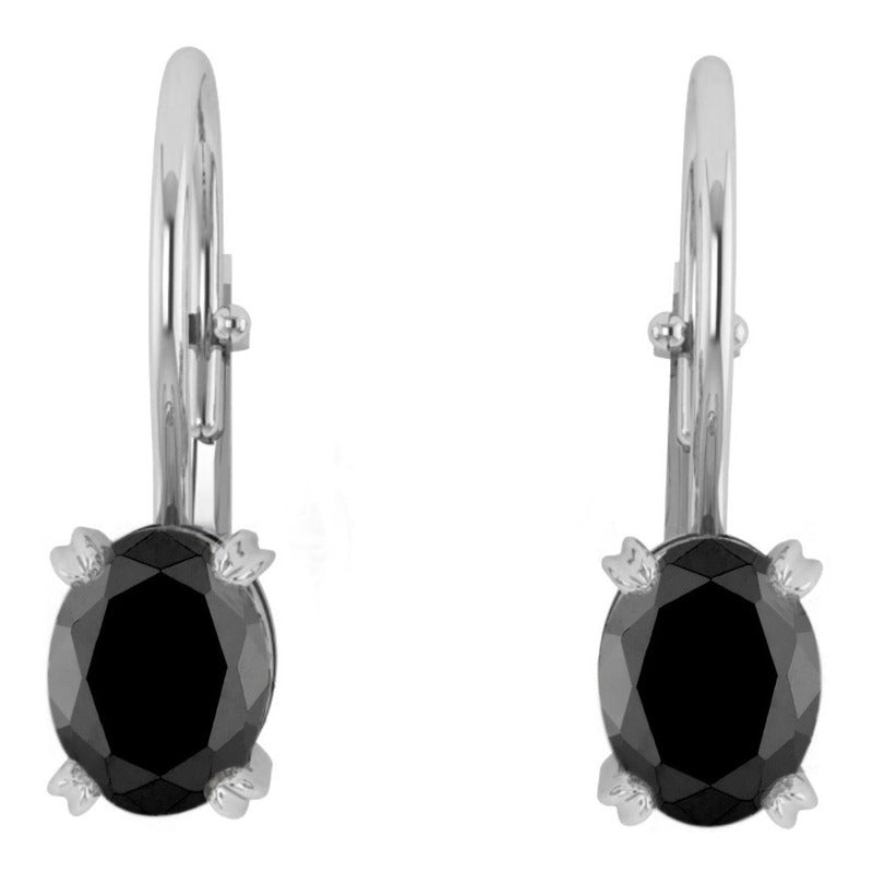 Brinco Trava De Prata 925 Black Onix Oval - Exclusivo - Compre Joias Direto Da Fábrica E Economize Dinheiro