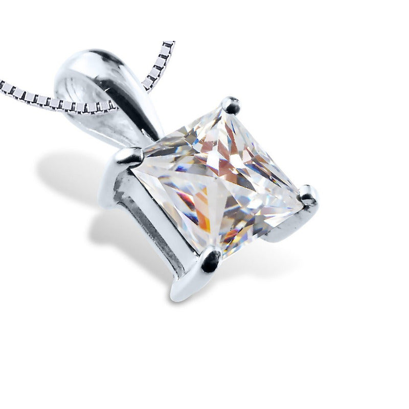 Colar Carré Prata 925 Zirconia