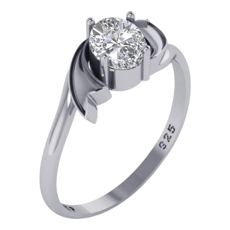 Anel Wings Zirconia Oval Pura Prata 925 - Exclusivo