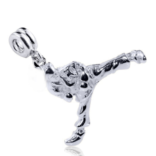 Berloque Pura Prata 925 Lutador De Taekwondo - Exclusivo