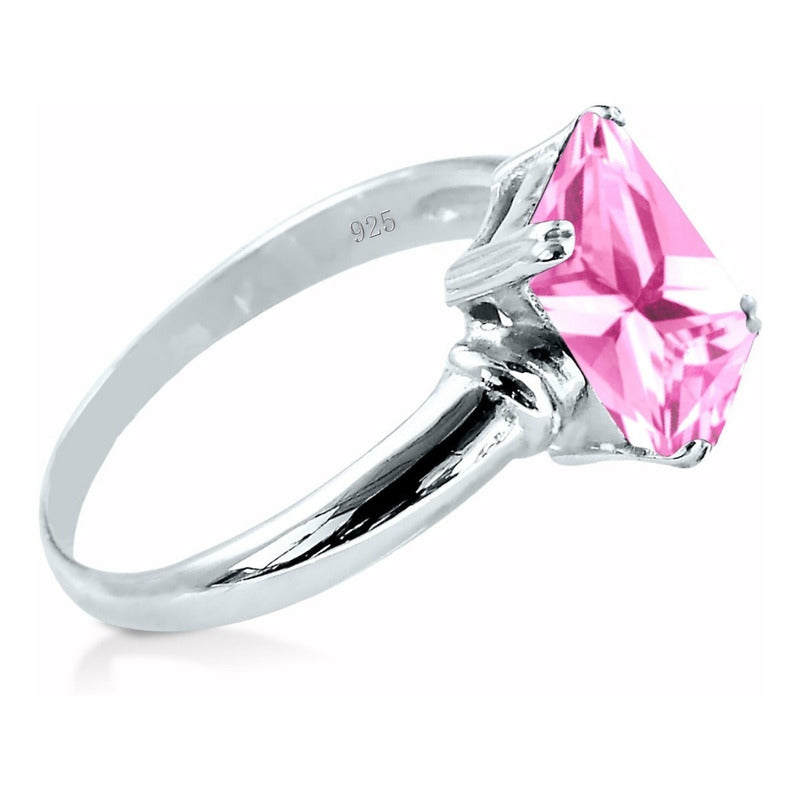 Anel Safira Rosa Pura Prata 925 Vintage - Exclusivo