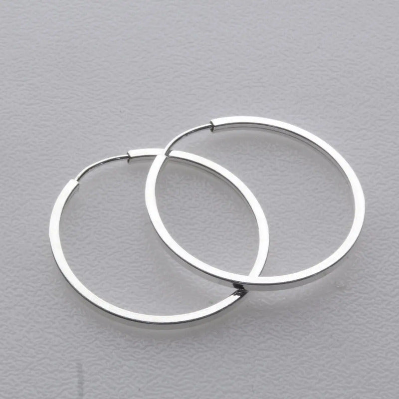 Brinco Argola Pequena De Prata 925 Redonda - 18mm Unissex Prata