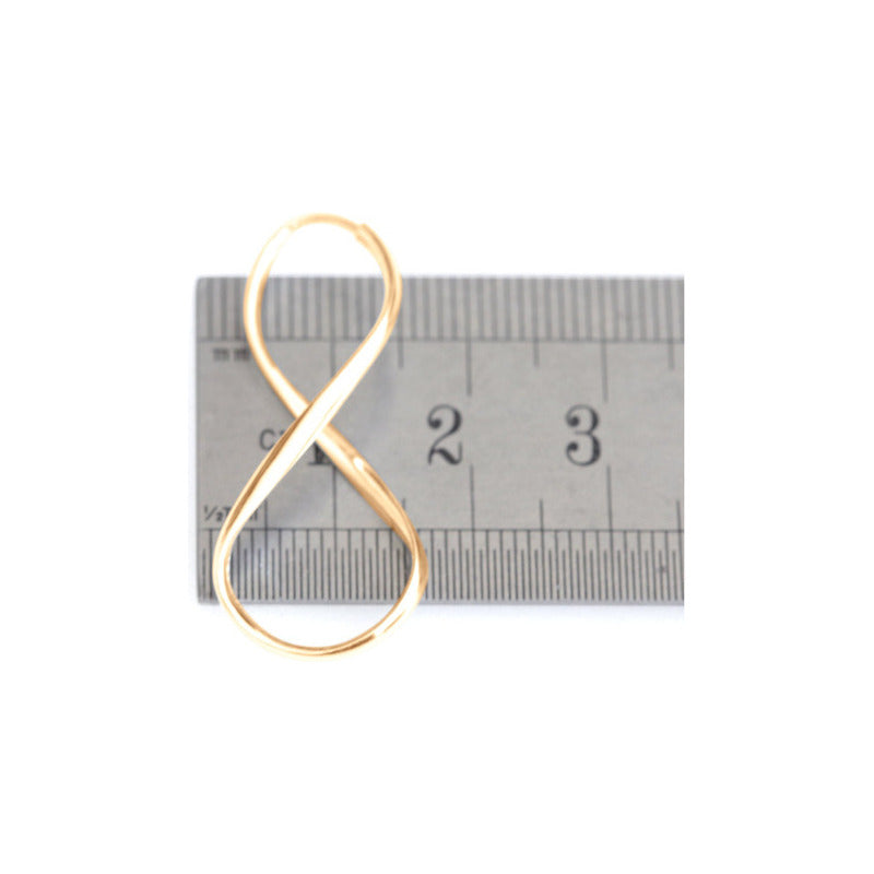 Argola Brinco 3,8cm Infinito Prata 925 Dourada 18k- Feminino