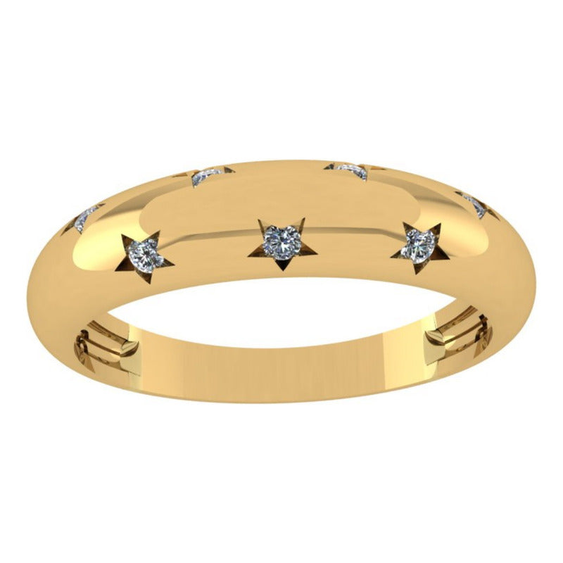Anel Bombe Star Prata 925 Dourada 18k - Feminina