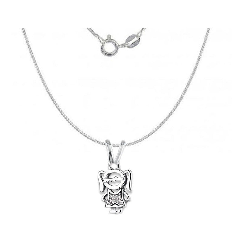 Colar Prata 925 Menina Com Zirconias - Exclusivo