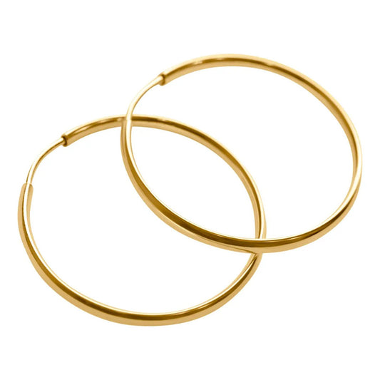 Brinco Argola 22mm Prata 925 Dourada 18k - Redonda Dourado