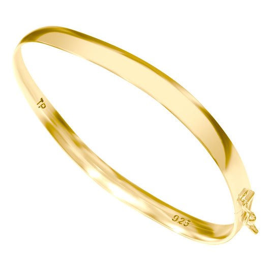 Pulseira Bracelete Rígido Largo Prata 925 Dourada 18k