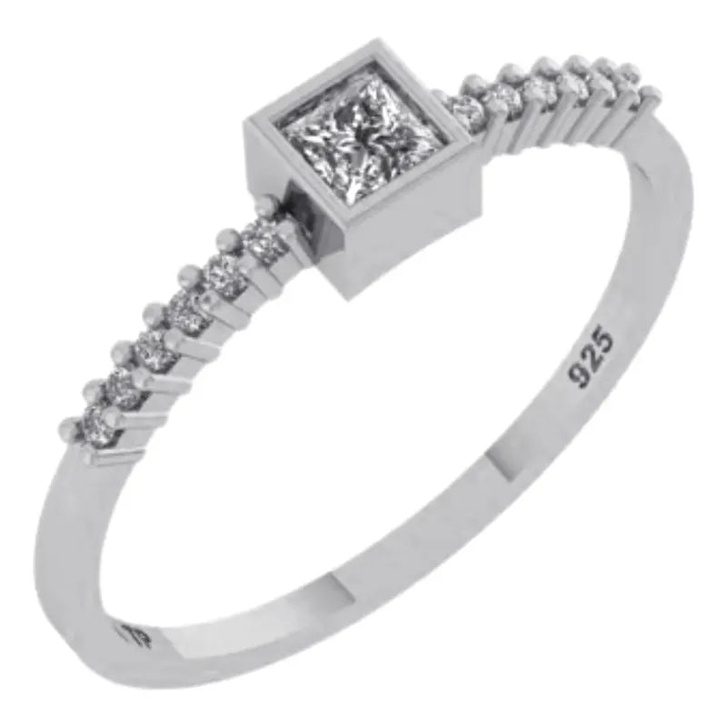 Anel Solitário York Zirconia Pura Prata 925 - Exclusivo 15
