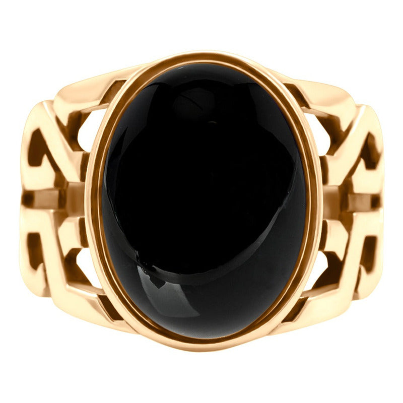 Anel Masculino Prata 925 Dourada Ágata Verde Ouro 18k Tudo Prata Dourado 24