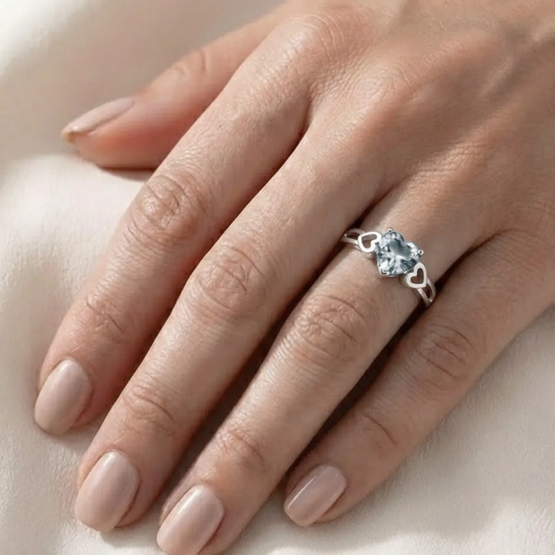 Anel Prata 925 Eterno Coração Zirconia - Exclusivo