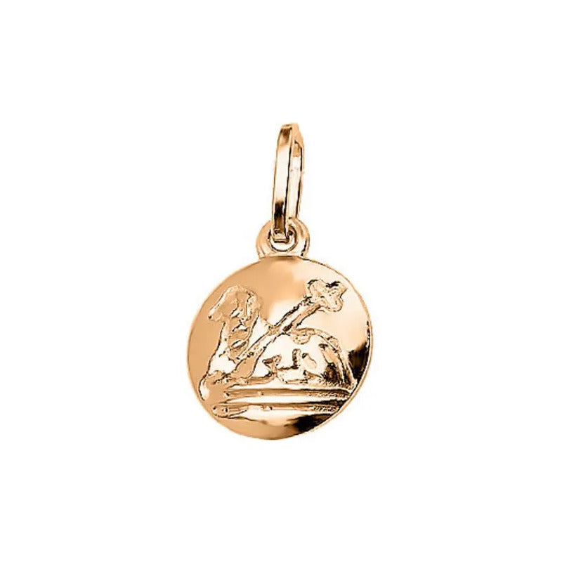 Pingente Pura Prata 925 Dourada 18k - Agnus Dei  Dourado