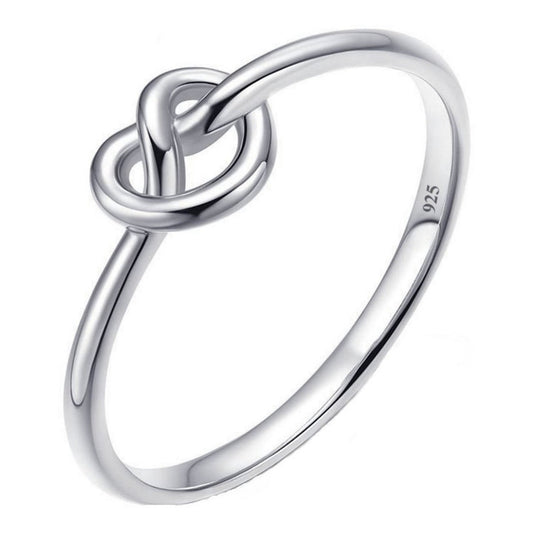 Anillo de nudo de amor de plata 925 pura - Tallas exclusivas