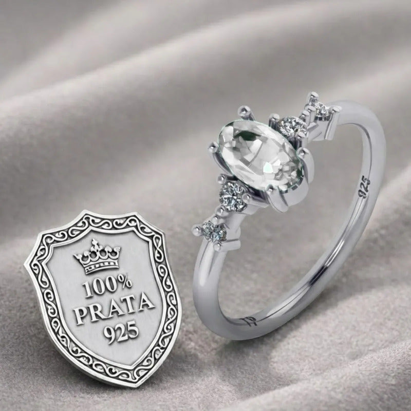 Anel London Zirconia Pura Prata 925 - Exclusivo