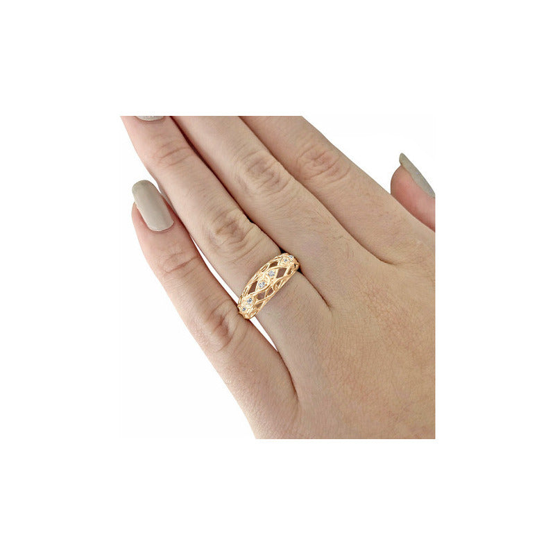 Anel Bombe Infinito Zircônias - Prata 925 Dourada 18k