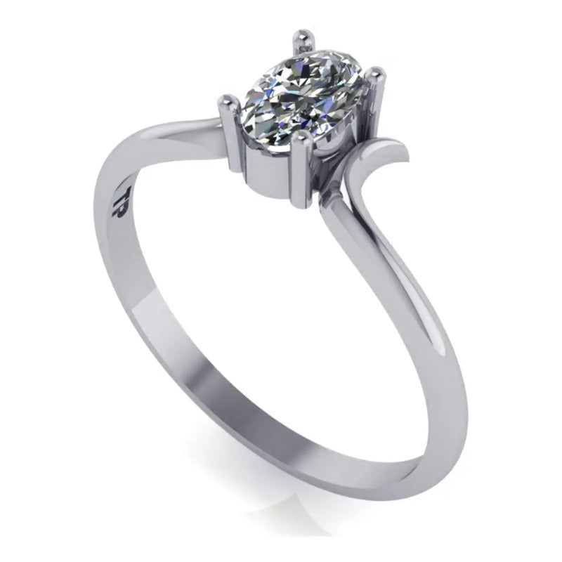 Anel Roma Solitário Prata 925 Zirconia - Exclusivo