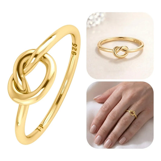 Anel Nozinho Prata 925 Dourada 18k - Fio Redondo