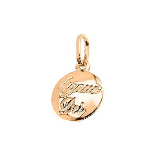 Pingente Pura Prata 925 Dourada 18k - Agnus Dei  Dourado