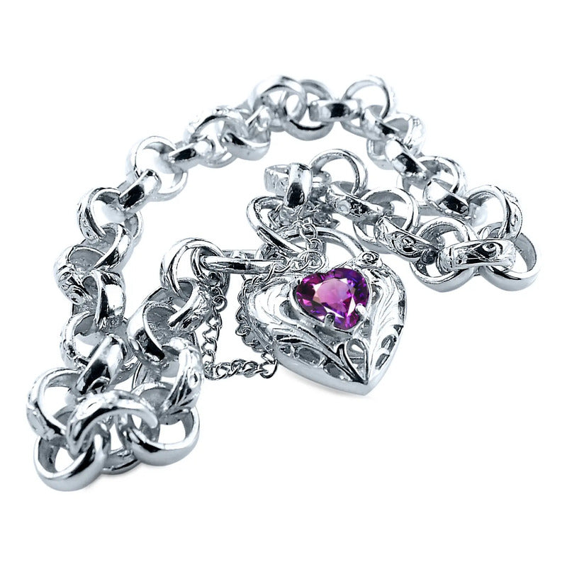 Pulseira Prata 925 Elo Portugues Pedras - Modelo Exclusivo