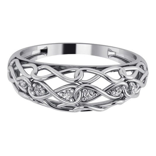 Anel Zircônias Infinito Pura Prata 925 - Feminino