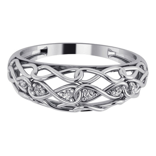 Anel Zircônias Infinito Pura Prata 925 - Feminino