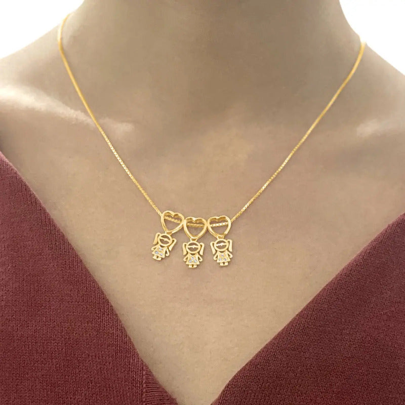 Canga 1 Girl Necklace Zirconias 925 Silver Gold 18k Gold