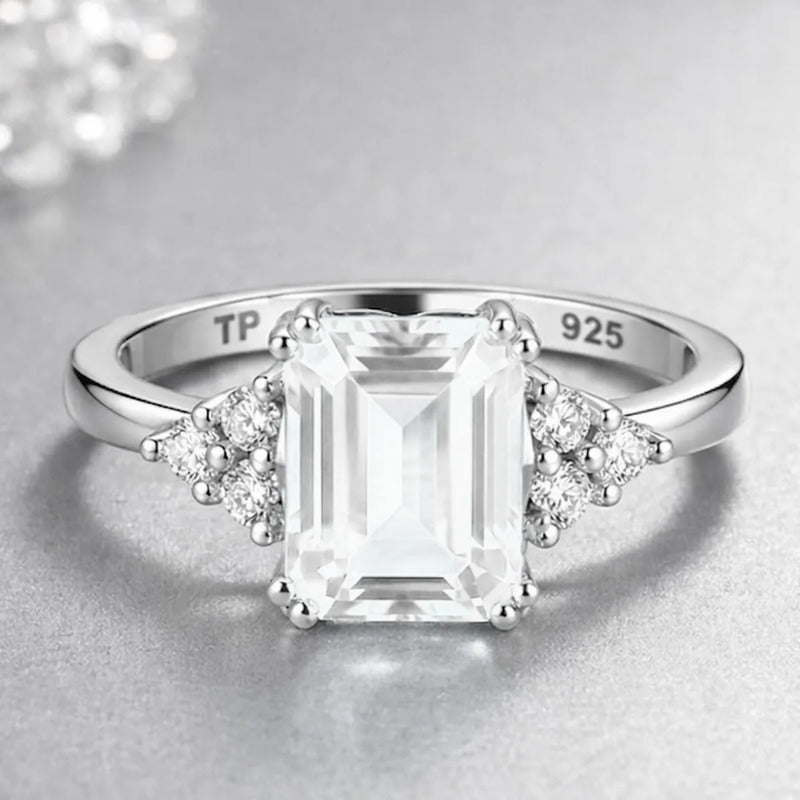 Anel Vintage Clássico Zircônia Prata 925 - Feminino
