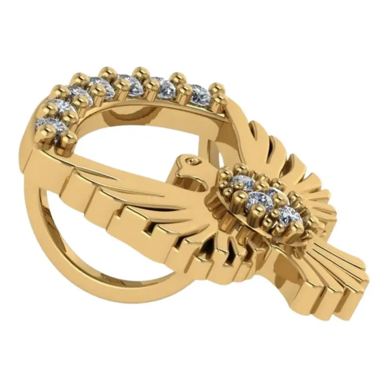Colar Zircônia Prata 925 Dourada 18k Espirito Santo Dourado
