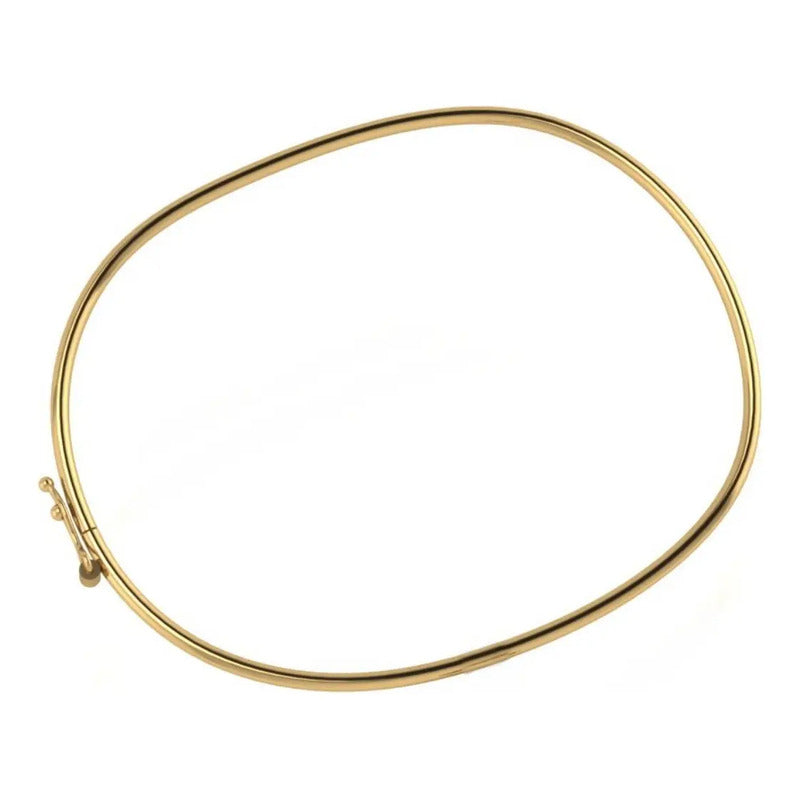 Pulseira Bracelete Rígido Prata 925 Dourada 18k  Dourado 6 Cm
