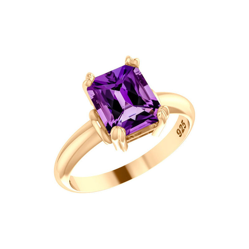 Kit de Anillo y Collar Vintage en Plata 925 y Oro 18k - Amatista