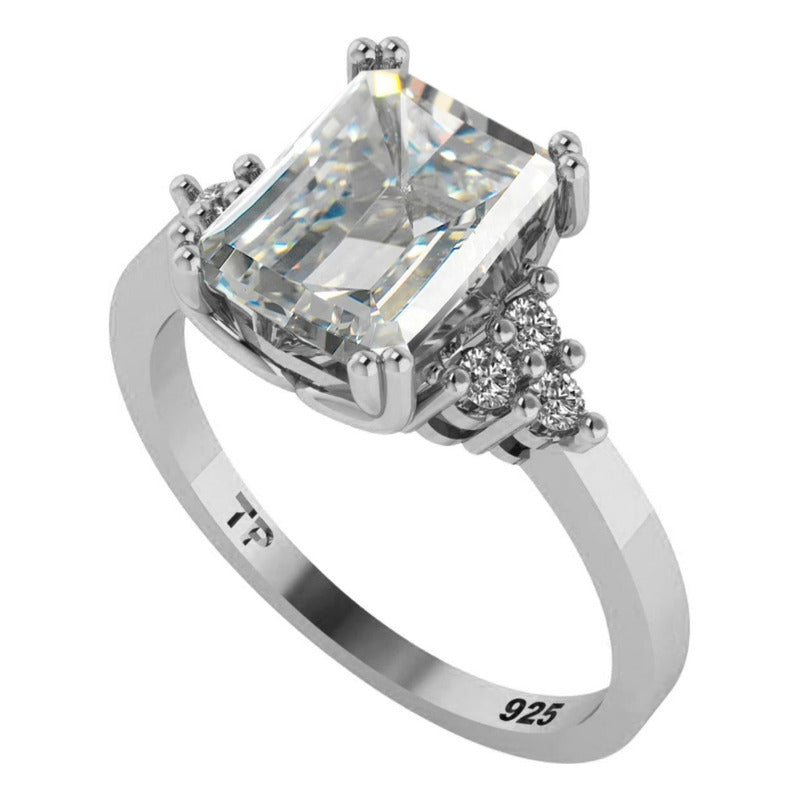Anel Vintage Clássico Zircônia Pura Prata 925 - Feminino