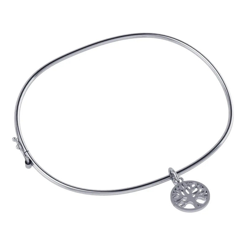 Pulseira Bracelete Rígido Prata 925 - Árvore Da Vida 6 Cm 19 Cm
