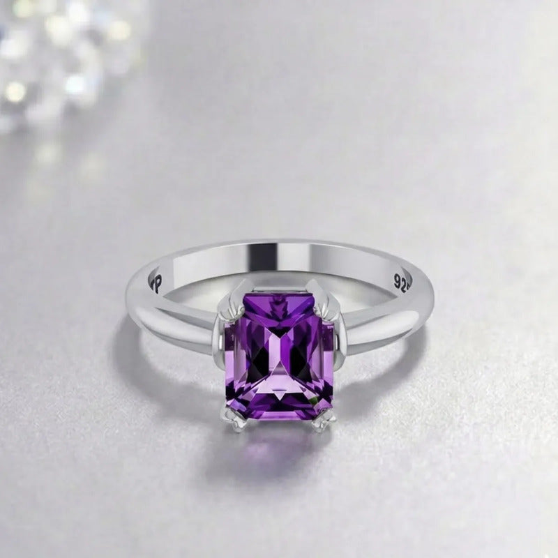 Anel Vintage Prata 925 Ametista - Feminino