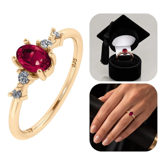 Anel Formatura Diversas Areas Prata 925 Dourada 18k + Capelo Rubi 26-27