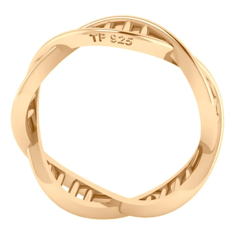 Anel Dna Genoma Biologia Prata 925 Dourada Ouro 18k