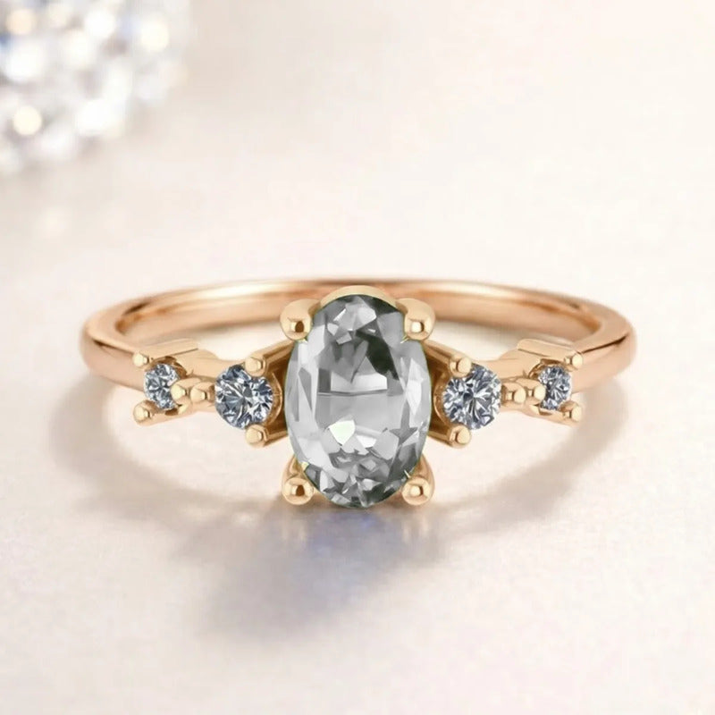 Anel London De Prata 925 Dourada Ouro 18k - Zircônia