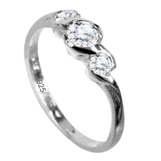 Anel Triplice Zirconias Pura Prata 925 - Exclusivo