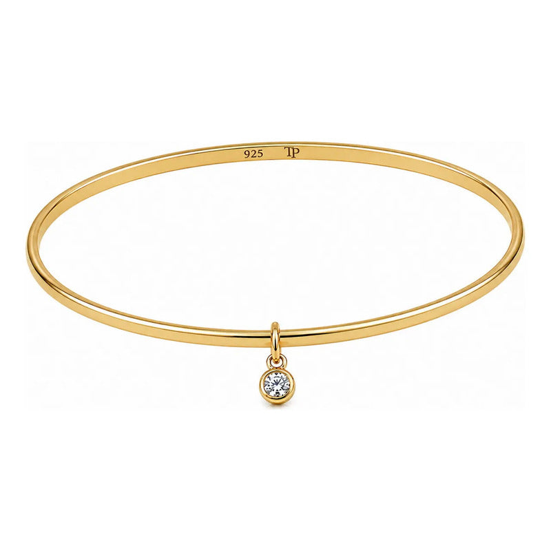 Pulseira Bracelete Prata 925 Dourada 18k Ponto De Luz 6.3 Cm