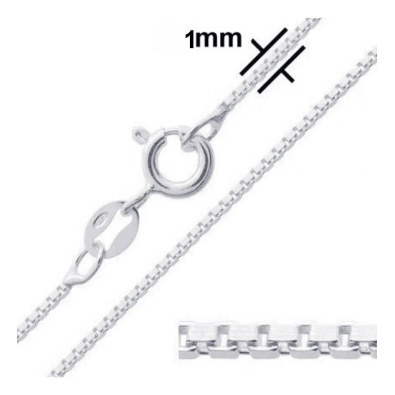 Corrente Prata 925 Veneziana - 45cm Ideal Para Pingentes Prata