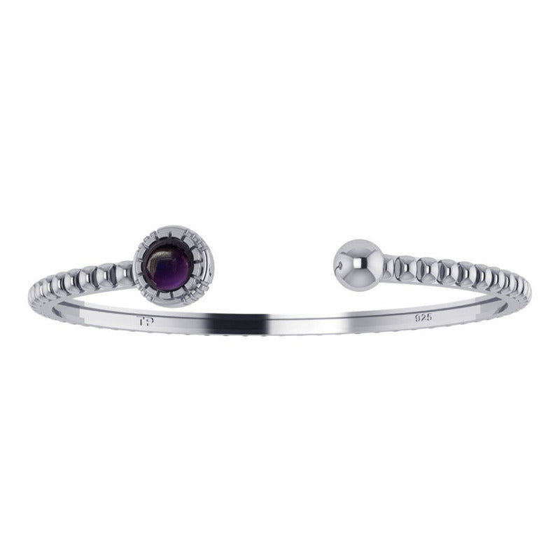 Amethyst Bracelet Rigid 925 Silver - Unisex