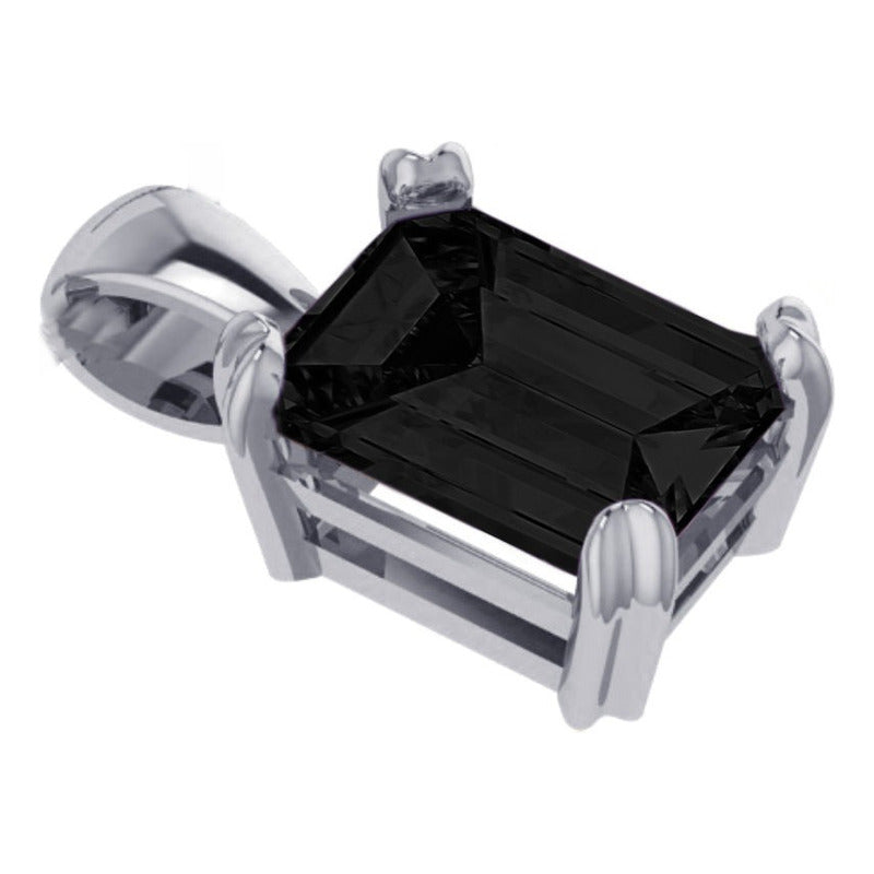 925 Silver Rectangular Black Onyx Unisex Pendant - Exclusive