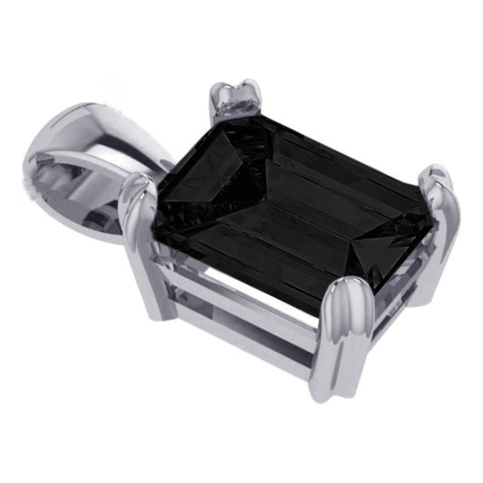 925 Silver Rectangular Black Onyx Unisex Pendant - Exclusive