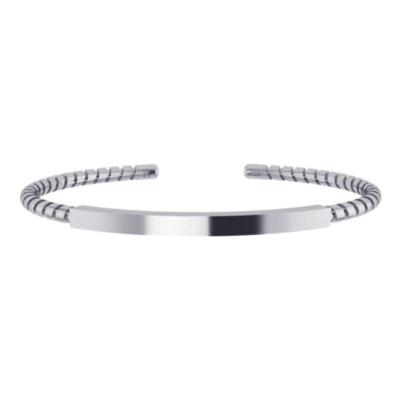 Pulseira Bracelete Torcido Rígido Maciço Prata 925 - Unissex