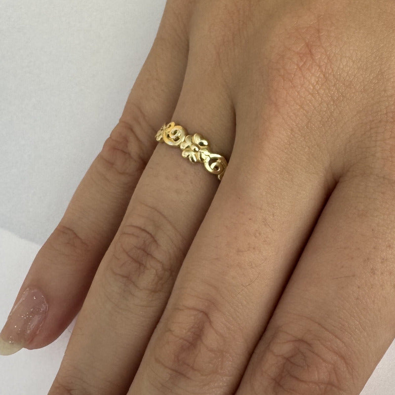 Anel Arabesco Prata 925 Dourada 18k - Exclusivo