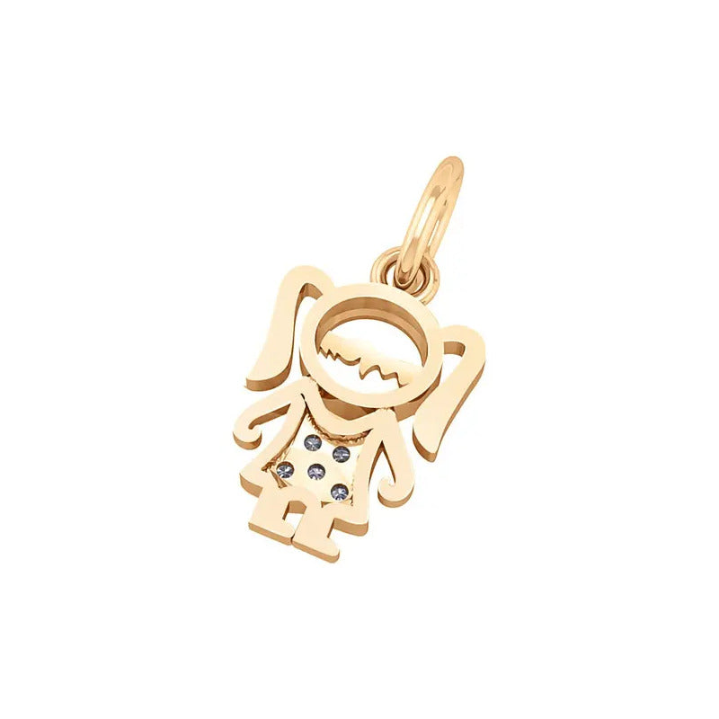 Pingente Prata 925 Dourada 18k - Menina Ou Menino