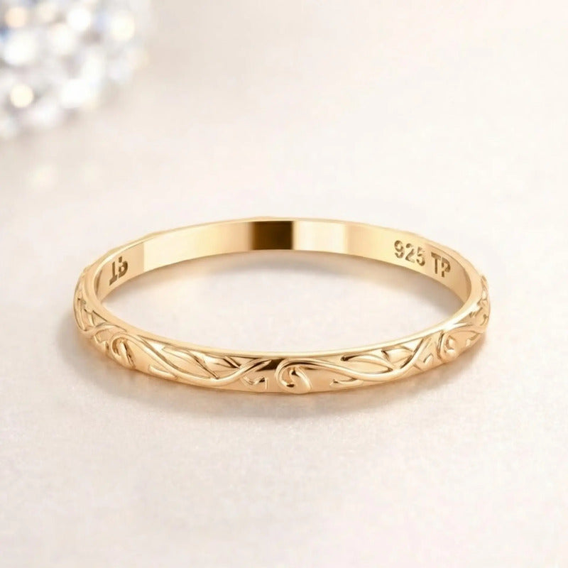 Anel Fio Arabesco Aliancinha Prata 925 Dourada  Ouro 18k